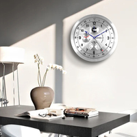 Diseño moderno para decoración del hogar, caja de aluminio, reloj de pared de Metal con forma de reloj