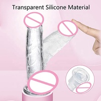 Yanse - Juguetes Sexuales de Diferentes Tamaños, Dildos de Goma Suave, Pene Artificial Realista, Dildo Transparente de Cristal, Dildo Enorme para Mujer