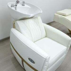 Sillón de Masaje Capilar de Diseño Original de Lujo, Color Rosa, con Vaporizador, para Spa Capilar, Lavado de Cabello en Salón de Belleza, en Venta - Product Image 3