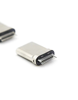 Conector Macho USB3.1 Tipo-C de Sujeción a PCB YZTECH, 24 Pines, Contacto de Cobre SMT, Plástico Negro