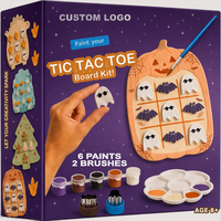 Kit de Peinture à l'Argile DIY Tic Tac Toe Certifié OEM CPC pour la Motricité Fine et Cadeau de Fête