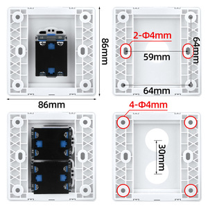<b>Push</b> <b>Button</b> <b>Switch</b> Wall Mounted Concealed 86 Type 1NO Screw Terminal Plastic IP40 - Product Image 1