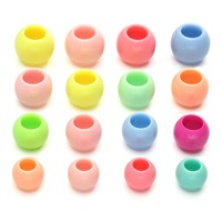 Perles en vrac colorées inspirées de la glace, perles baril à grand trou de 6-20 mm, accessoires DIY en acrylique faits à la main pour la création de bijoux