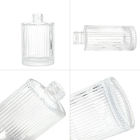 Flacon de parfum en verre côtelé ovale moderne de 200 ml, style nordique, décoration d'intérieur, diffuseur d'huiles essentielles