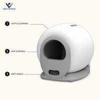 Bac à litière pour chat à nettoyage automatique, toilette intelligente sphérique pour chat avec contrôle par application, tamis et tiroir à déchets, grande taille