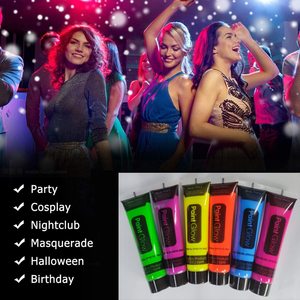 <span class=keywords><strong>Peinture</strong></span> pour le visage et le corps phosphorescente à base d'eau UV néon 10 ml pour enfants, pour Halloween, cosplay, maquillage - Product Image 3