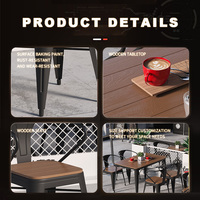 Factory Direct Langlebiges Holz Metall Cafe Stuhl Tischset China Made Industrial für Restaurant Hotel Gym Outdoor Garden Dining