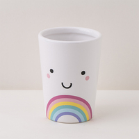 Accessoires de salle de bain de luxe, pour enfant, en céramique blanche, brillante, mignonne, idée cadeau, accessoires