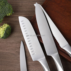 卸売中空人間工学に基づいたハンドルキッチンナイフセット、シルバーステンレス鋼Santkuパンと肉ナイフ、調理用ナイフ - Product Image 3