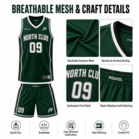 Ensemble uniforme personnalisé de maillots et shorts sublimés pour clubs de basketball, idéal pour les ligues communautaires semi-professionnelles et les équipes d'entraînement amateur du Royaume-Uni