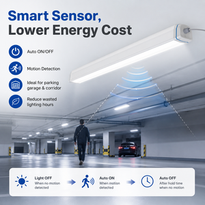 Luminaire anti-intempéries à détecteur de mouvement micro-ondes avec détection automatique et contrôle d'économie d'énergie pour garages et couloirs - Product Image 3