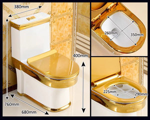 Articles sanitaires de haute qualité Lavage Or Design Céramique Moyen-Orient Moderne Côté Wc Salle de bain Toilettes une pièce - Product Image 6