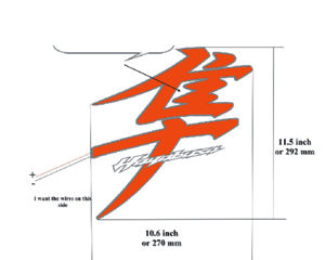 สติกเกอร์ติดรถยนต์ LED ขนาดใหญ่โลโก้ El Hayabusa เรืองแสงปรับแต่งได้สำหรับรถมอเตอร์ไซค์กาวเพื่อความปลอดภัยถอดออกได้ง่าย - Product Image 2