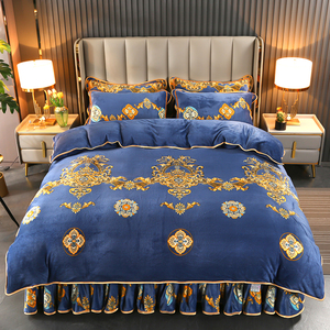 Comforter Bộ Bộ Đồ Giường Sang Trọng Tùy Chỉnh Bộ Đồ Giường Đặt Giá Rẻ Hoa In Ấn Sợi Nhỏ Giường Váy Bộ Đồ Giường Bộ - Product Image 4