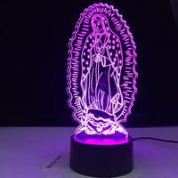 Série chrétienne 3D lampe croix jésus Bible veilleuse acrylique plaque tactile télécommande lampe Base décor à la maison cadeaux de vacances pour un ami