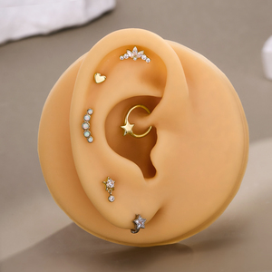 Toposh Fine <span class=keywords><strong>Or</strong></span> massif 14K 9K avec Zircon cubique transparent, Piercing Labret, Cartilage, Tragus, Daith, Segment Ring, Clicker, Anneau de <span class=keywords><strong>nez</strong></span>, Bijou de piercing - Product Image 5