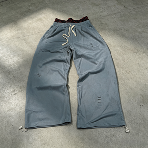 Pantalon de survêtement double taille pour homme, délavé à l'acide et effet usé, nouveau design, tendance, best-seller - Product Image 5