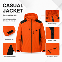 Veste softshell personnalisée pour homme - Manches longues, haute qualité, vêtements d'hiver, col montant, fermeture éclair