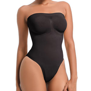 Wholesale Women's Tube Tops <b>Strapless</b> <b>Bodysuit</b> <b>Shapewear</b> Slim Fit Summer Going Out Sculpt Body Shaper with Removable Straps - Product Image 1