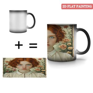Frosted <b>Ceramic</b> Mug 11oz Black Heat Sensitive Color Changing <b>Cup</b> - Product Image 4