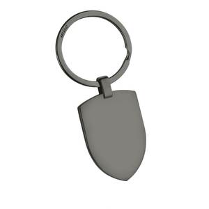 Llavero de cromo negro a la moda con soporte para monedas y banderín impreso UV y offset, regalo hecho de aleación y hierro - Product Image 1