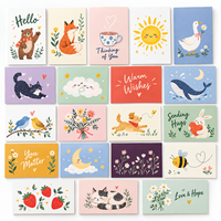 Lot de cartes de vœux fantaisie avec animaux, cartes illustrées à la main avec des animaux sauvages et des fleurs, cartes personnalisées pour toutes les occasions, cartes de vœux pour cadeau