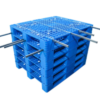 Palette en plastique grillagée renforcée pour entrepôt, palette en plastique robuste empilable pour stockage en rack et expédition de marchandises