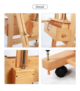 <span class=keywords><strong>Chevalet</strong></span> d'artiste de studio à cadre en H, grand, réglable par manivelle, pour <span class=keywords><strong>peinture</strong></span>, avec quatre roues, bascule et tiroir - Product Image 6