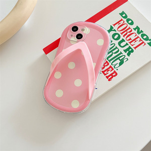 AilesTecca Funny 3D <strong>Flip</strong> <strong>Flops</strong> Polka Dot Phone Case Soft TPU Shockproof Cover for iPhone 17 16 15 14 13 12 Pro Max - Product Image 5