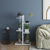 Support de plante de balcon en métal à 6 niveaux conçu présentoir de pot de fleur pour la maison jardin extérieur décor de pépinière