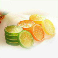 1Pcs Kunstmatige Plastic Plakjes Citroen Levensechte Nep Fruit Wobble Decoratieve Props