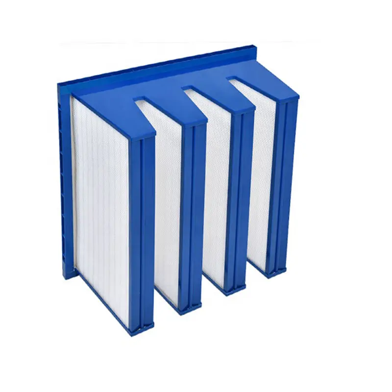 Large air volume hepa air filter shape V-bank Type hepa filters for ventilation Air conditioning and heating system