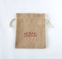 Pochette de rangement en jute naturelle, taille personnalisée, sac d'emballage en toile de jute uni pour petits articles, 7 pochettes jaunes en lin avec cordon de serrage, personnalisables