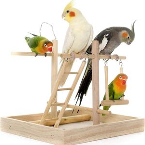 Jouets pour oiseaux, échelle en bois, perchoirs d'escalade pour perroquets - bois massif naturel - Product Image 3