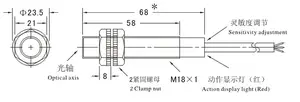 Capteur photoélectrique optique à réflexion de miroir E3F-R4NK M18 2/4m E3F-R4N2 R4PK R4N2 R4Y1 R4Y2 R2NK R2N2 R2PK R2P2 R2Y1 R2Y2