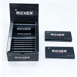 RICHER <b>Rolling</b> Papers Double Windows 100 papers Custom SmokingCigarette OEM Pure Hemp Unbleached Brown Rice Rice Tobacco - Product Image 6