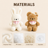 Mini jouet pour chien en peluche Ours et Lapin avec sonnette et papier froissé