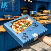 Boîtes à pizza personnalisées en papier kraft, boîtes à sushi, emballages pour pains à la cannelle de 12 pouces avec fenêtre, pour boulangerie et livraison à emporter