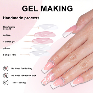 Nouvelle presse sur les ongles <span class=keywords><strong>avec</strong></span> embouts français blancs <span class=keywords><strong>Strass</strong></span> Luxe longue longueur pour traîner ou faire du shopping 30pcs - 15 tailles - Product Image 4