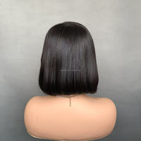 Peluca de pelo Remy puro, peluca recta de Color negro Natural, peluca con cierre de calidad superdibujada doble 5*5