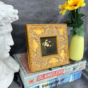 Khung tranh nghệ thuật phong cách Rococo cổ điển, trang trí cầu kỳ, màu vàng, làm từ gỗ nguyên khối, dùng để trưng bày ảnh, tranh trên tường hoặc bàn. - Product Image 2