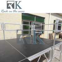 Scène en aluminium avec escalier et garde-corps / Scène de concert mobile / Plateforme de scène portable