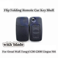 Clé de voiture pliable à distance ID46 434MHZ compatible avec Great Wall Tengyi C30 C20R Lingao M4