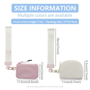 Cute Zipper Wrist Storage Detachable Wrist Strap Key Holder <b>Mini</b> Double Pocket Coin <b>Bag</b> for Daily Small Item Organizer - Product Image 4