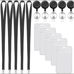 Juego de Cordones con Hebilla Fácil de Tirar de 1.5 cm, Porta Tarjetas Desmontable, Cordón de Poliéster para Identificación de Estudiantes y Trabajo - Product Image 5