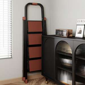 Escalera Metálica Plegable de Alta Resistencia de 3-6 Peldaños con Barandilla para Uso en Exteriores, Baños, Almacenes y Supermercados - Product Image 3