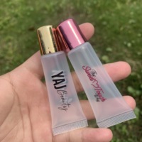 Emballage cosmétique pour rouge à lèvres en gros, tube de gloss à lèvres en plastique compressible de 10 ml, tube de baume à lèvres transparent compressible