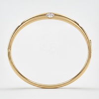 Bracelet jonc flottant en argent sterling 925 plaqué or 18 carats avec zirconiums cubiques