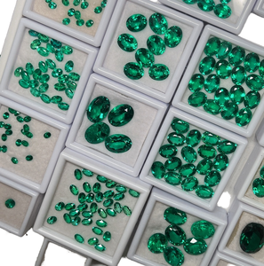 Émeraude de laboratoire de qualité supérieure, taille ovale, 1 ct, 5 ct, cultivée par hydrothermal, certifiée par une tierce partie, vente en gros, pierre en vrac, Mehrajuddin Gems - Product Image 1