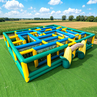 WINSUN Tobogán Acuático Inflable Gigante con Obstáculos, PVC de Alta Resistencia, Certificado CE, Capacidad >500 kg, Sin Plomo, Resistente al Fuego, para Equipos
